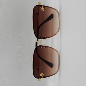 Rimless Bee Gradient Color Lens Oversize Sunglasses